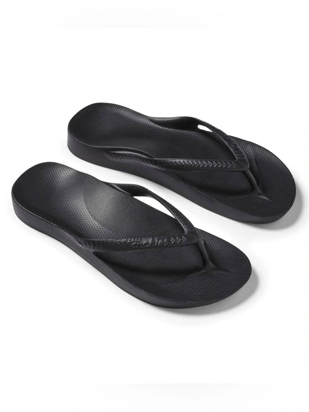 Archie’s Black Arch Support Flip Flops Size 12
